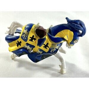 2002 Papo Medieval Knight Blue and Gold Jousting Horse Vintage Toy